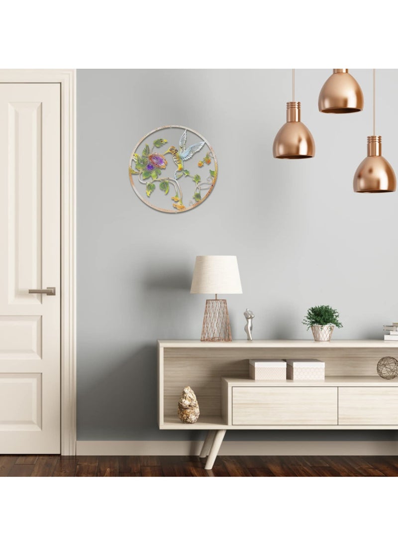 SYOSI Metal Bird Wall Decorations, Iron Flower Birds Wall Art Sculpture Vintage Garden Wall Hanging Decorations Ornaments - Image 3