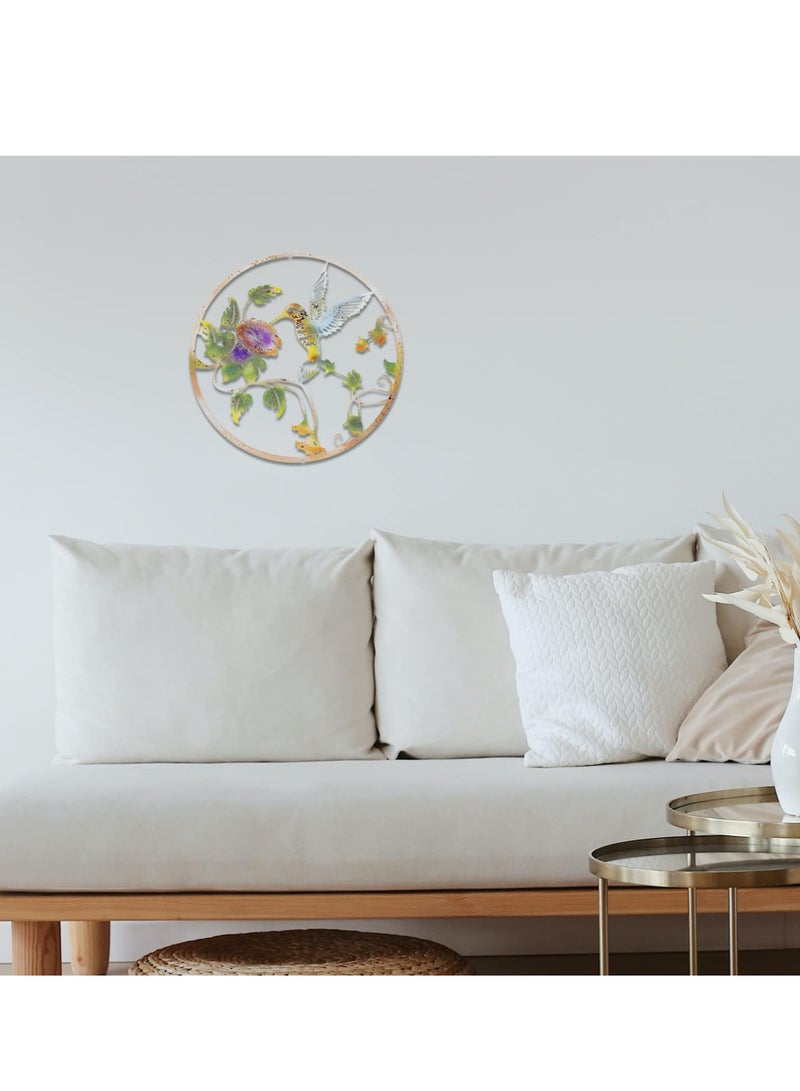 SYOSI Metal Bird Wall Decorations, Iron Flower Birds Wall Art Sculpture Vintage Garden Wall Hanging Decorations Ornaments - Image 5