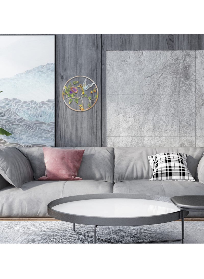 SYOSI Metal Bird Wall Decorations, Iron Flower Birds Wall Art Sculpture Vintage Garden Wall Hanging Decorations Ornaments - Image 4