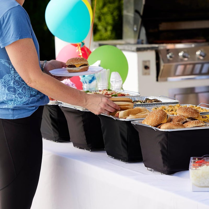 Chefmaster 4-Pack Chafer Wind Guard Cover for Chafing Dish - Flame Retardant Fabric Screen for Food Warmers - Chafing Dish Wind Guard - Breeze Protection & Heat Retention for Catering, Parties, Buffets - 90081 - Image 2