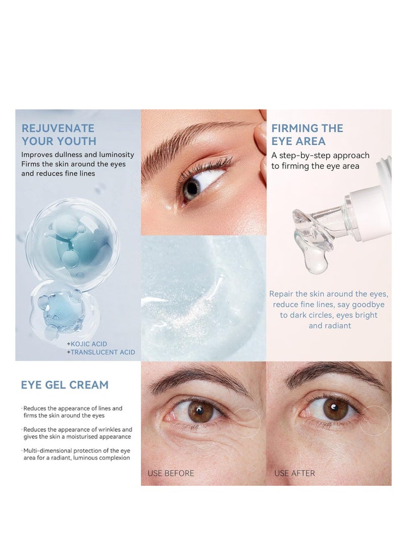 She Loves Kojic Acid Eye Cream, Brightening Eye Gel Under Eye Cream for Dark Circles & Puffiness Anti Aging Eye Cream Hydrating & Moisturizing Reduces Eye Bags & Fine Lines Suitable for All Skin Types 20ml - Image 2