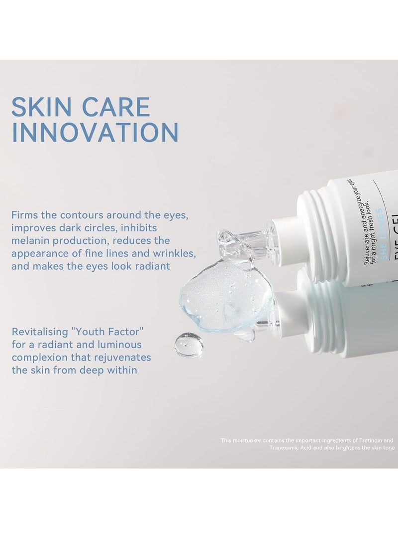 She Loves Kojic Acid Eye Cream, Brightening Eye Gel Under Eye Cream for Dark Circles & Puffiness Anti Aging Eye Cream Hydrating & Moisturizing Reduces Eye Bags & Fine Lines Suitable for All Skin Types 20ml - Image 3