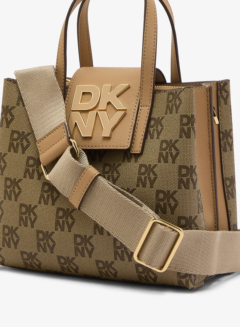 DKNY CHINO/CAPPUCCINO Faye Small Satchel for Women | Best Price UAE
