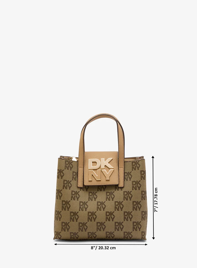 DKNY CHINO/CAPPUCCINO Faye Small Satchel for Women | Best Price UAE