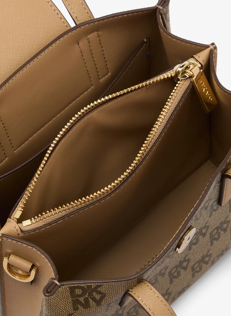 DKNY CHINO/CAPPUCCINO Faye Small Satchel for Women | Best Price UAE