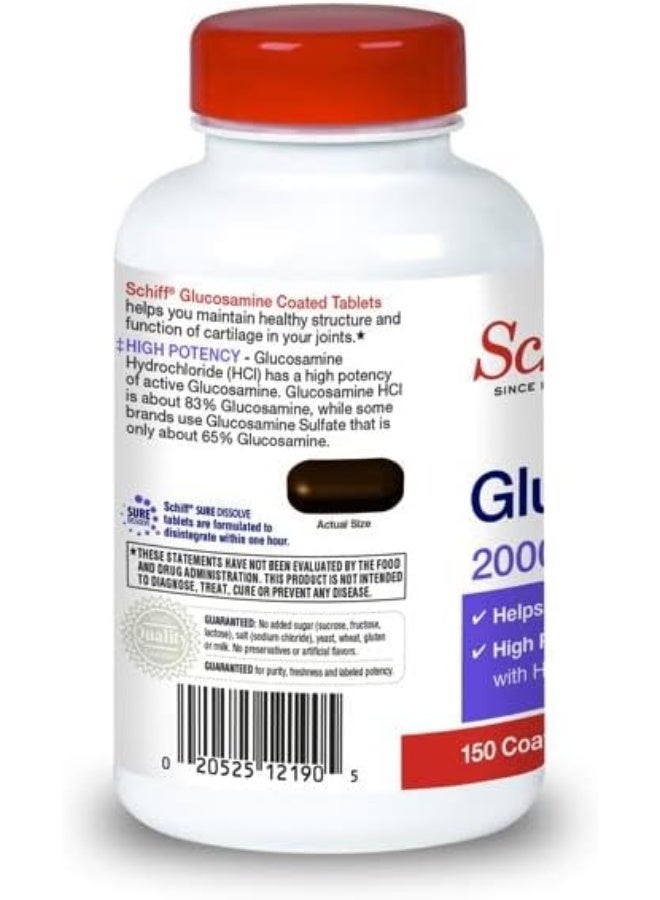 Schiff Glucosamine Plus Vitamin D3, 2000 mg, 150 Coated Tablets  - Image 3