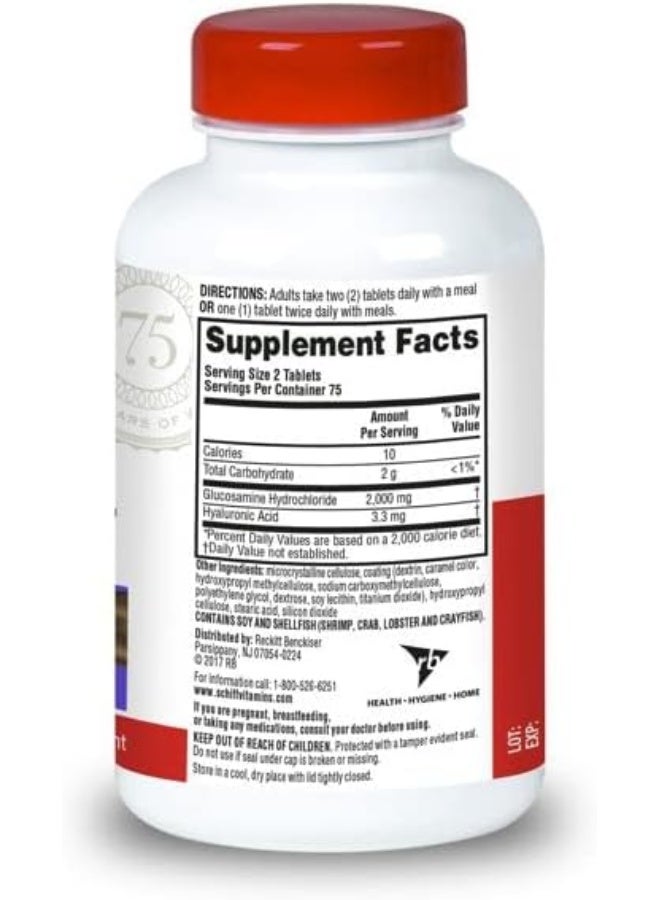 Schiff Glucosamine Plus Vitamin D3, 2000 mg, 150 Coated Tablets  - Image 2