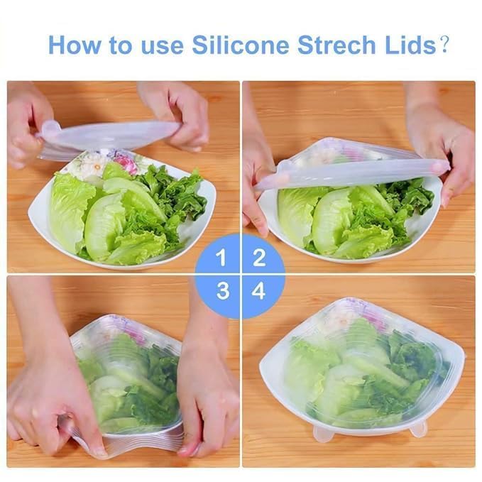 KITDAO Silicone Stretch Lids, Multi Size Reusable Silicone Lids Food And Bowl Covers, Dishwasher And Freezer Safe (6) - Image 2