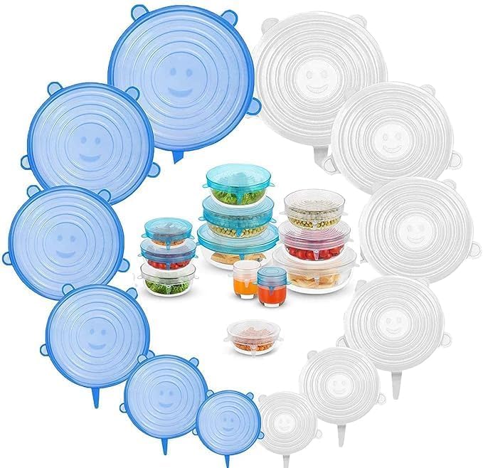 KITDAO Silicone Stretch Lids, Multi Size Reusable Silicone Lids Food And Bowl Covers, Dishwasher And Freezer Safe (6) - Image 1