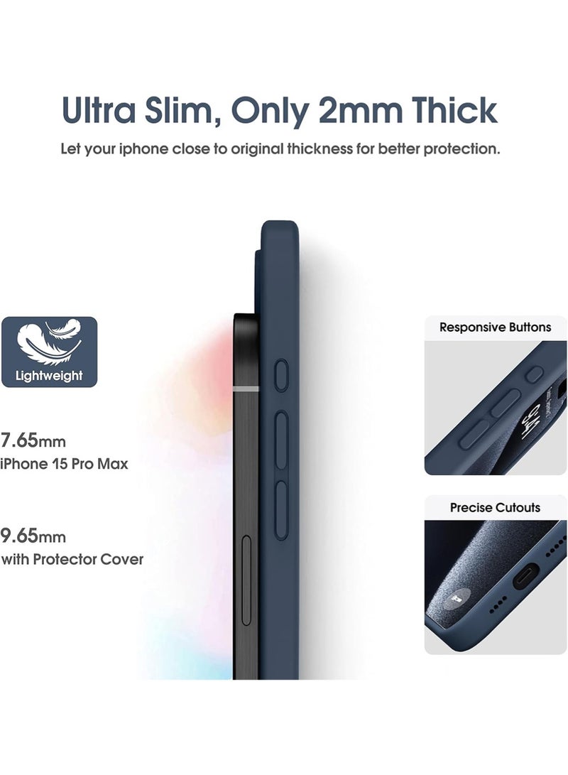 WRISTWISE Case Cover for iPhone 15 Pro Max - [Camera All-Round Protection] [Soft Microfiber Lining Anti-Scratch] Shockproof Phone Case Cover, Blue - Image 4