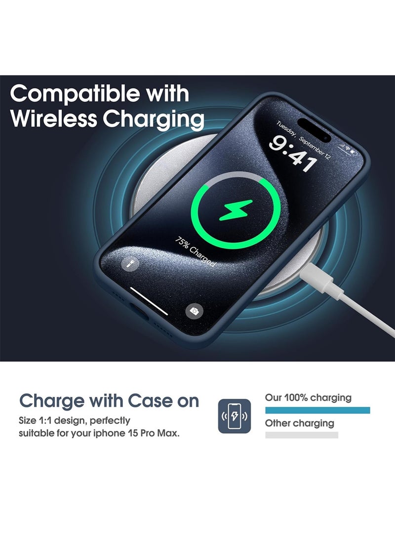 WRISTWISE Case Cover for iPhone 15 Pro Max - [Camera All-Round Protection] [Soft Microfiber Lining Anti-Scratch] Shockproof Phone Case Cover, Blue - Image 5