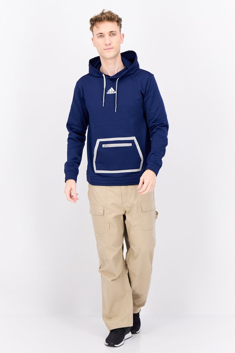 Adidas هودي خارجي طويل الأكمام للرجال، رياضي، لون كحلي - Image 4