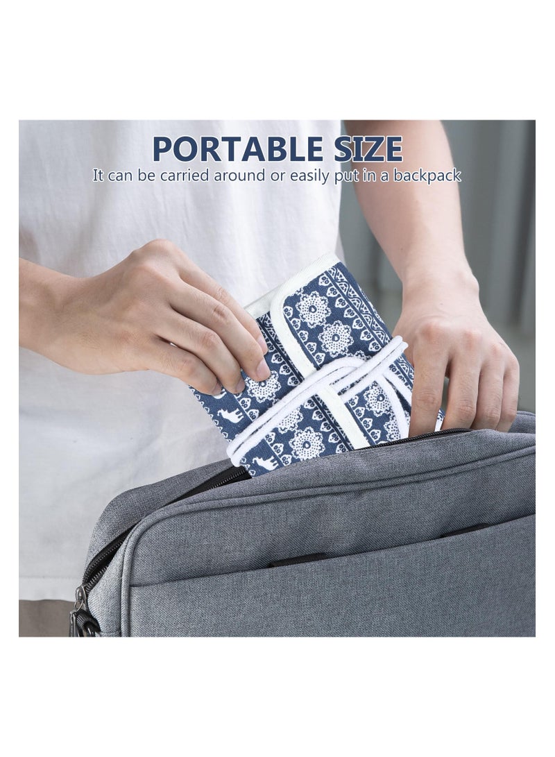 SYOSI Crochet Hook Case, Travel Storage Bag for Various Crochet Needles and Accessories, Lightweight and Compact, Easy to Carry, Portable Crochet Hooks Rolling Organizer and Accessories (Elephant)  - Image 5