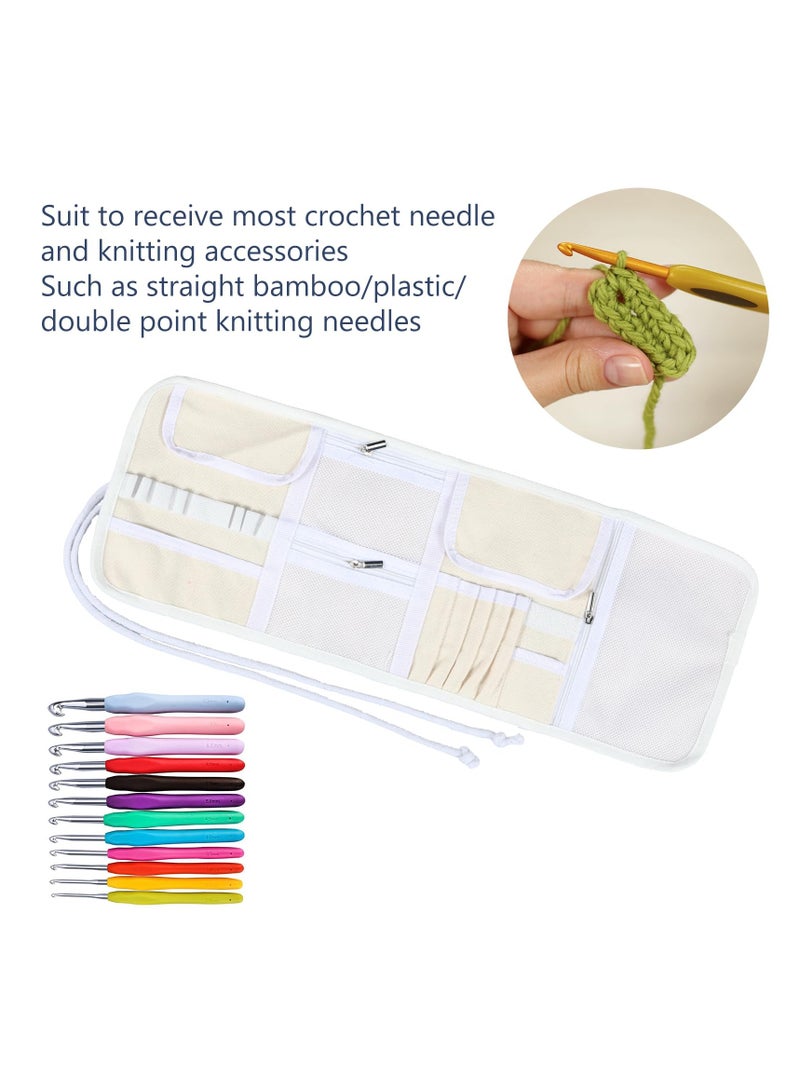 SYOSI Crochet Hook Case, Travel Storage Bag for Various Crochet Needles and Accessories, Lightweight and Compact, Easy to Carry, Portable Crochet Hooks Rolling Organizer and Accessories (Elephant)  - Image 2