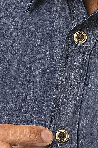 Chef Works Men's Detroit Short Sleeve Denim Shirt, Indigo Blue, X-Large - Image 2