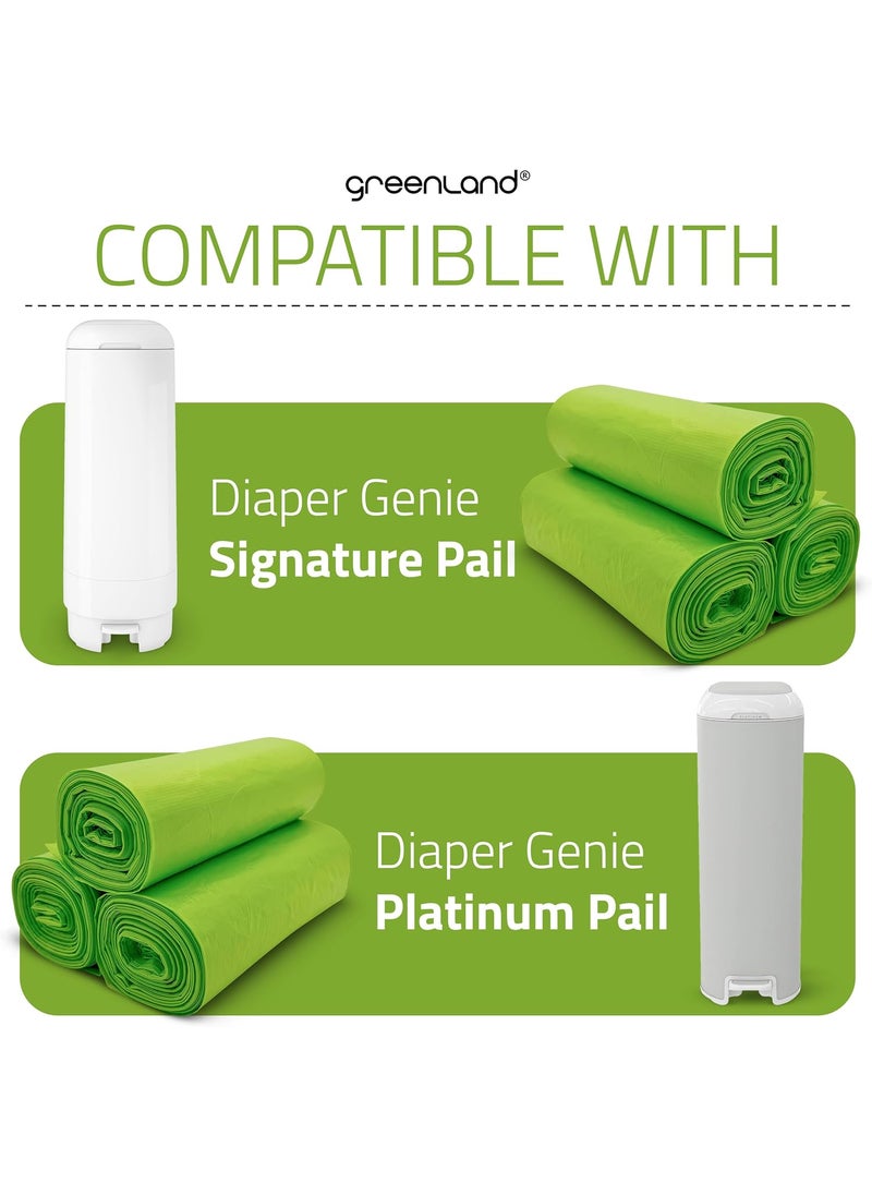 greenland Greenland Biodegradable Diaper Pail Refills with 75 Bags Compatible with Genie Easy Roll Signature Diaper Pails 3Pack  75 Bags  - Image 3