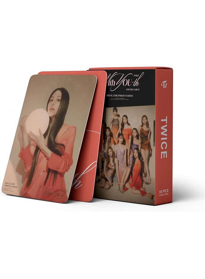 إيروريكس مجموعة بطاقات لومو 55 قطعة من ألبوم توايس الجديد 2024 مع مجموعة بطاقات لومو هدية للفتيات والفتيان من فرقة Kpop Twice - Image 5