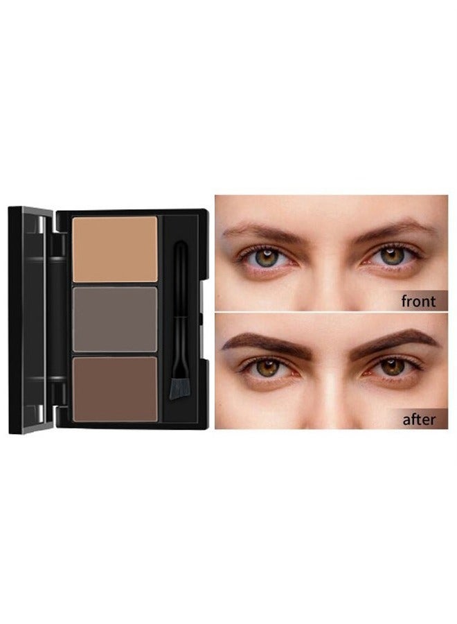 Myonly Eyebrow Powder 3-Color Styling Kit-Natural Long Lasting Eyebrow Powder with Brushes Waterproof Sweat Proof Smudge Proof Fine Powder Easy to Use Multi Use Natural Brow Makeup to Create 3D Look (#02)  - Image 2