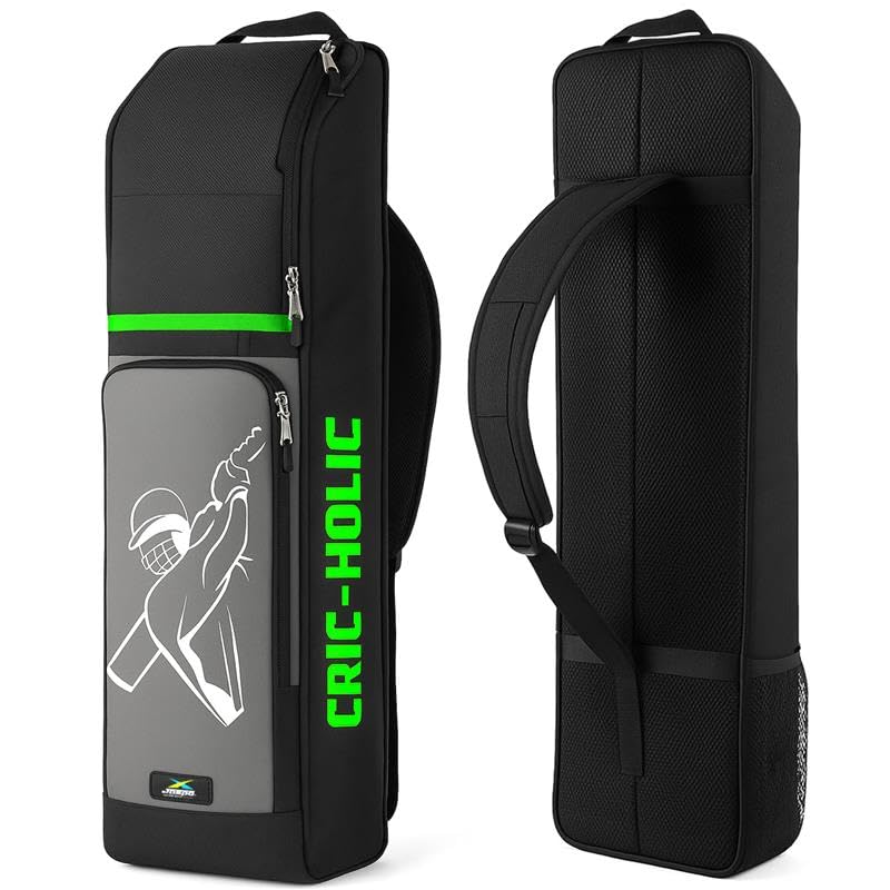 jaspo Cric Holic Padded Cricket Kit Bag (Polyester Material) for Plastic & Wooden Cricket Sets –,Spacious Design for Complete Gear (Cric Holic Kit Bag, Black, 35x10x6 inches(Bag Size)) - Image 1