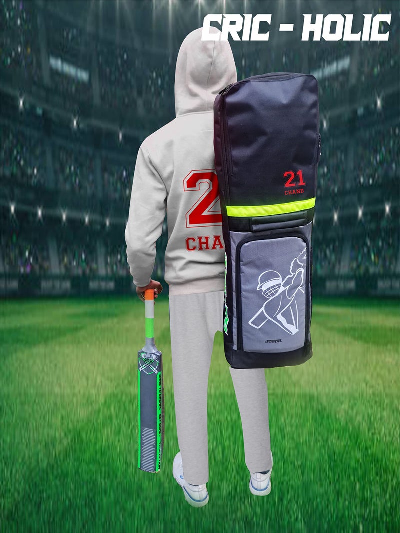 jaspo Cric Holic Padded Cricket Kit Bag (Polyester Material) for Plastic & Wooden Cricket Sets –,Spacious Design for Complete Gear (Cric Holic Kit Bag, Black, 35x10x6 inches(Bag Size)) - Image 5