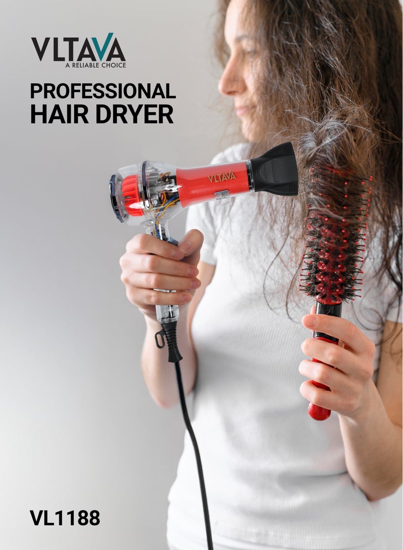 Vltava 2000W Professional Hair Dryer with Diffuser & Cool Shot – 3 Heat Settings, 2 Speed Modes - Image 2