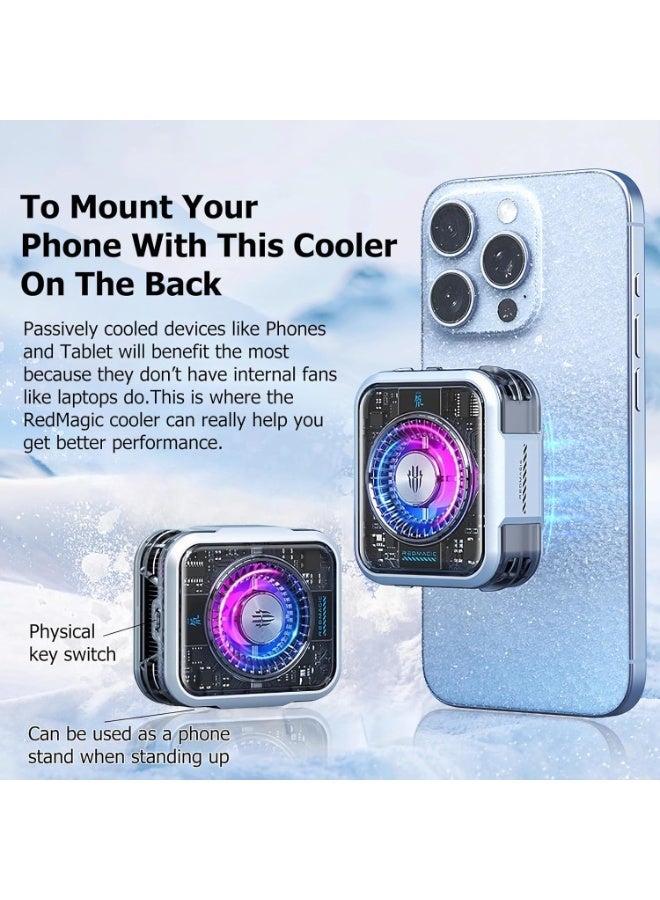 نوبيا ريد ماجيك Phone Cooler RedMagic 5 Pro Magnetic Phone/Tablet Cooler – 36W Ultra-Cooling Gaming Fan with Graphene Heatsink, Magnetic Mount & Clip – Cooling Fan For Smartphones, Tablets, iPad & Steam Deck (Perfect for PUBG Mobile, COD & More) - Image 2