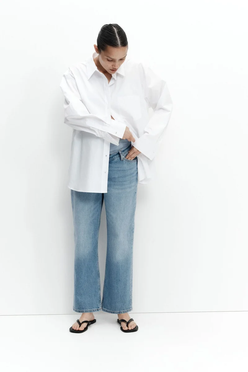 H&M  MAMA Straight Ankle Jeans for Women | Best Price UAE