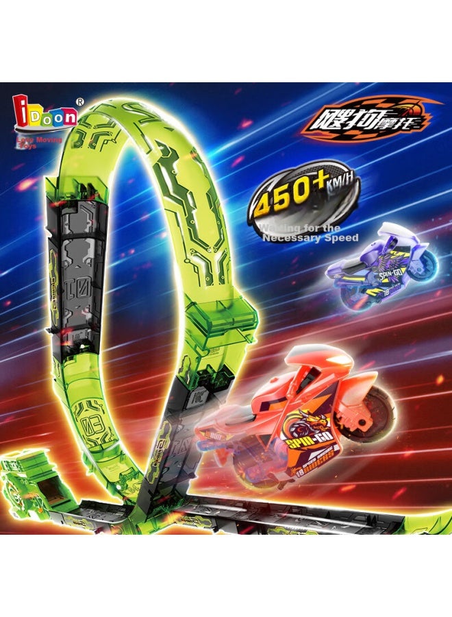 Idoon Fierce Dog Motorcycle Racing Car, Boys' Birthday Gift Toy Set, Pull-back Inertia Car, 6-piece Set - Storm - Image 2