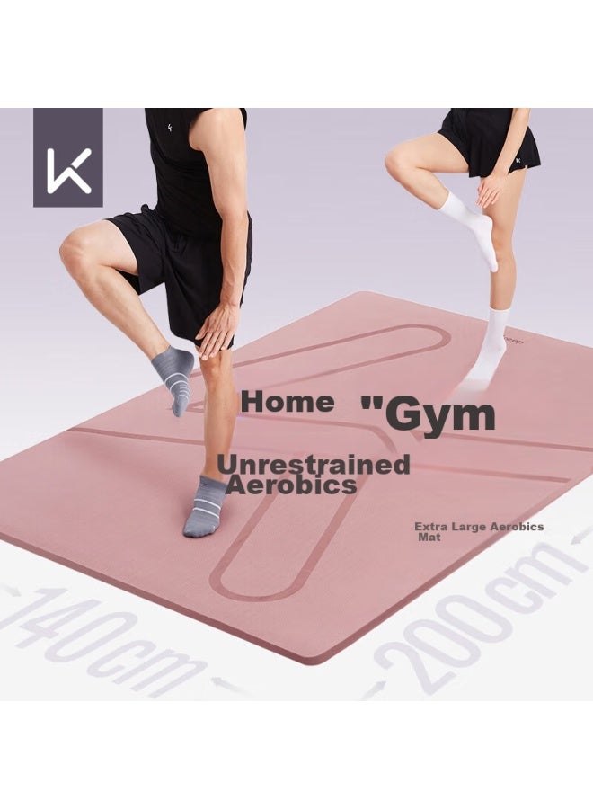 Keep Extra Large Double Tpe Yoga Mat, Thickened, Widened, And Lengthened, 200*140cm, Non-slip, Soundproof, Shock-absorbing, For Home Use And Dance - Image 2