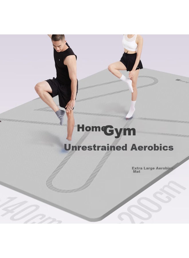Keep Extra Large Double Tpe Yoga Mat, Thickened, Widened, And Lengthened, 200*140cm, Non-slip, Soundproof, Shock-absorbing, For Home Use And Dance - Image 1
