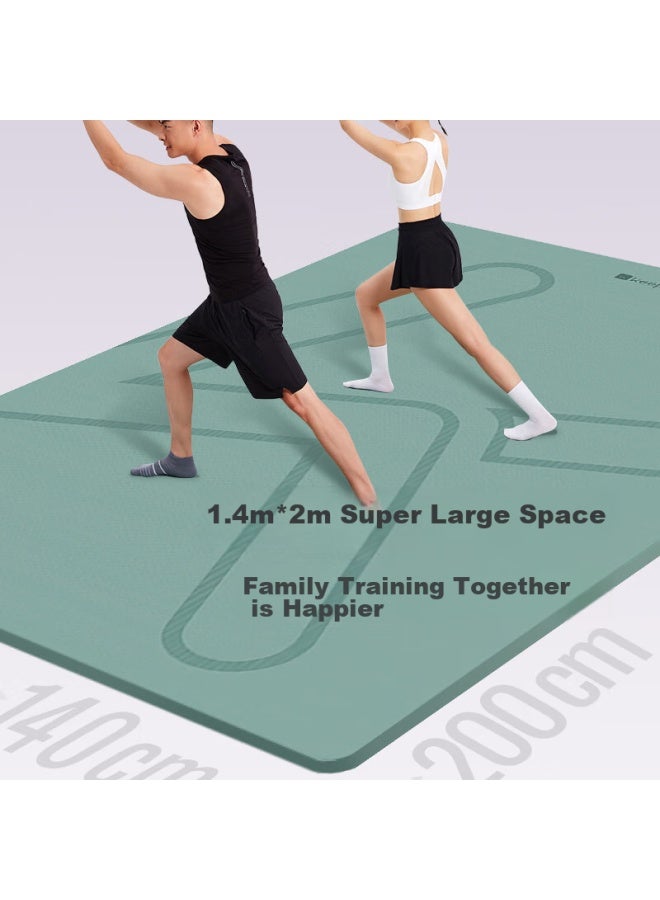 Keep Extra Large Double Tpe Yoga Mat, Thickened, Widened, And Lengthened, 200*140cm, Non-slip, Soundproof, Shock-absorbing, For Home Use And Dance - Image 3