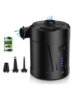 KASTWAVE Electric Air Pump for Inflatables, with 3 Nozzles USB/ 5000mAh Rechargeable Battery, for Air Mattress, Pool Floats, Air Bed, Portable Inflator Deflator Pump  - Image 1