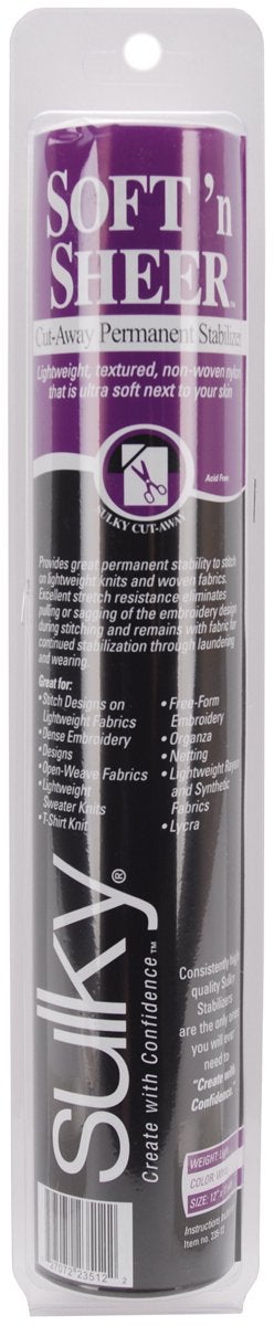 Sulky Soft & Sheer Cut-Away Permanent Stabilizer Roll, 12" X11yd - Image 4