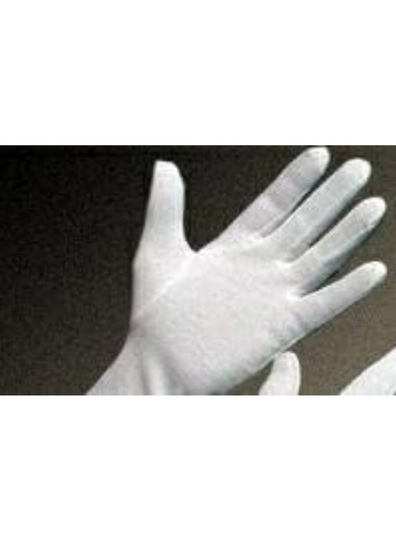 قفازات قطنية بيضاء 6 أزواج - Image 2