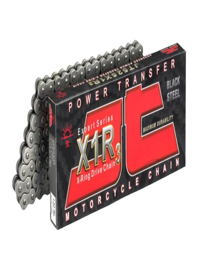 JT Sprockets Chain C525X1R3114RL (525 Series) Black Steel 114 Link Heavy Duty X-Ring Chain with Connecting Link - Image 1