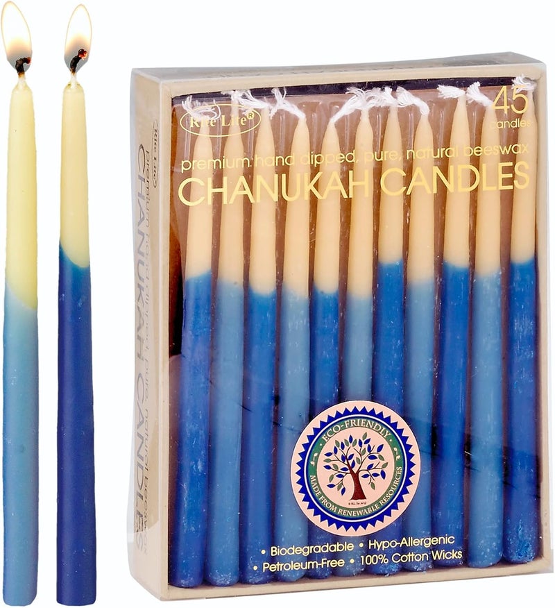 Rite Lite Blue & Natural Chanukah Candles, 45 CT - Image 1