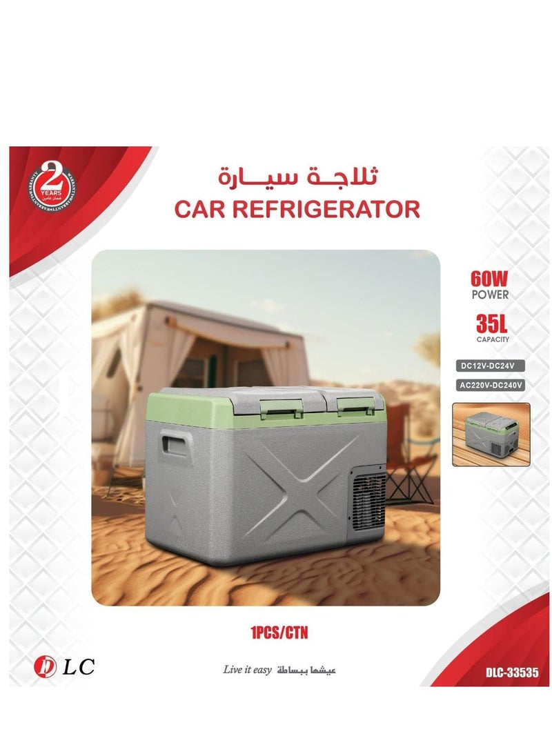 CAR REFRIGERATOR 60W POWER 35L CAPACITY DC12V-DC24V-AC220V-DC240V (DLC-33535)