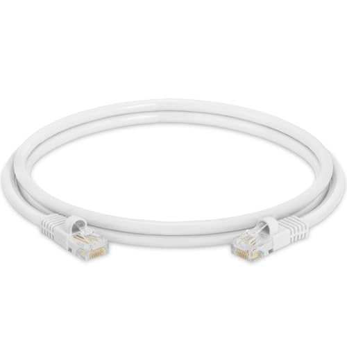 Cmple - Cat5e Ethernet Cable 5 ft, 350 MHz UTP Cat 5e Ethernet Patch Cord, 1Gbps Network LAN Cables, RJ45 Connectors, Compatible with Laptop, Modem, Router - Whte - Image 2