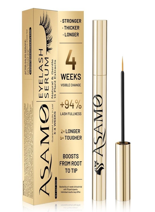 ASAMO Eyelash Growth Serum – 15 Plant Extracts for Longer, Denser & Robust Lashes,Boosts Natural Lash Development,eyelash serum,Enhance Natural Beauty, Hypoallergenic Oil Free,lash growth serum（PURE GOLD） - Image 1