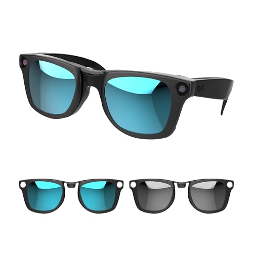 RCstyle Polarized Clip Compatible With Ray-Ban Meta Wayfarer(RW4006/4012 Standard 50-22 Size M) (GEN1 &GEN2) Smart Glasses Color Changing Clip Set for Man and Woman (Gray, Blue) - Image 1