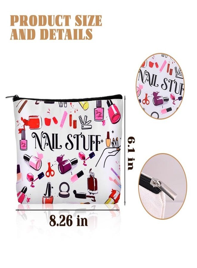 Borhmty Nail Tech Gifts for Women Men Nail Stuff Organizer Bag for Nails Techician Artist Lover Birthday Christmas Gifts for Women Men Manicure Tool Travel Organizer Bags Pouch Makeupbag - Image 2