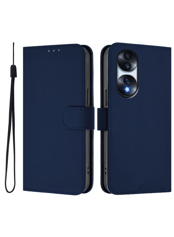 اس-توب جراب لهاتف Honor 70 Pro مصنوع من الجلد بلون سادة مع حبل تعليق - Image 2