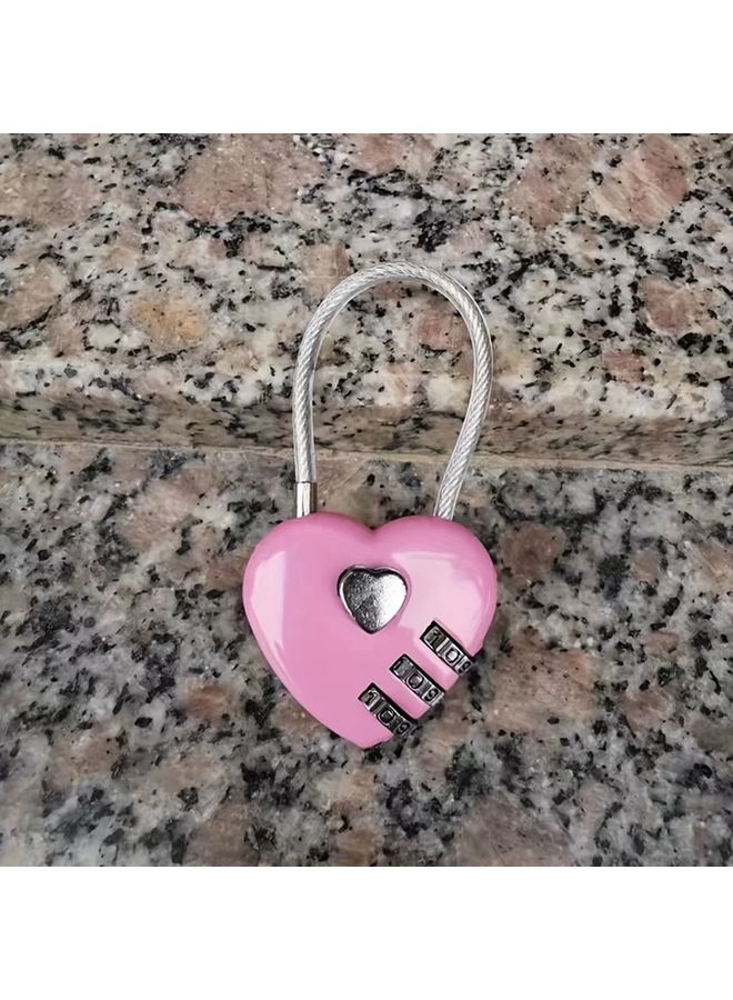 Red Heart Shaped Travel Lock Gift Box Password Lock Mechanical Knob No Power Required - Image 5