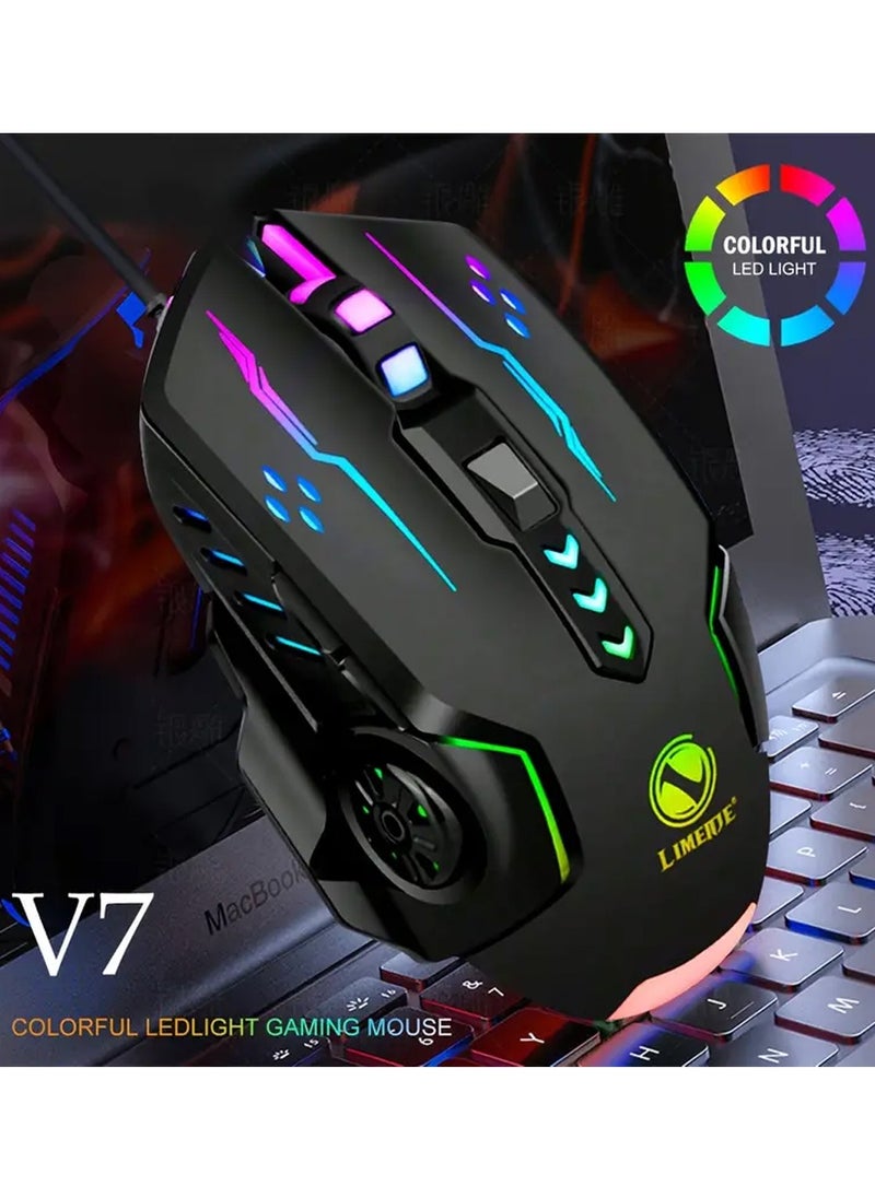 LIMEIDE Gaming Mouse,Mice Accessories Design Ergonomic Wired Mouse with RGB Backlight,up to 8000 DPI,RGB Gaming Mouse for Mac, Laptop,Computer,PC  - Image 1