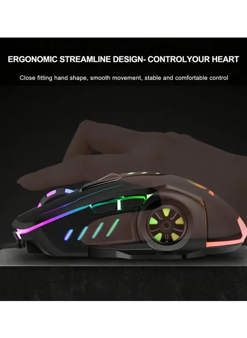 LIMEIDE Gaming Mouse,Mice Accessories Design Ergonomic Wired Mouse with RGB Backlight,up to 8000 DPI,RGB Gaming Mouse for Mac, Laptop,Computer,PC  - Image 4