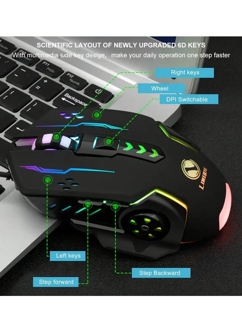 Gaming Mouse,Mice Accessories Design Ergonomic Wired Mouse with RGB Backlight,up to 8000 DPI,RGB Gaming Mouse for Mac, Laptop,Computer,PC