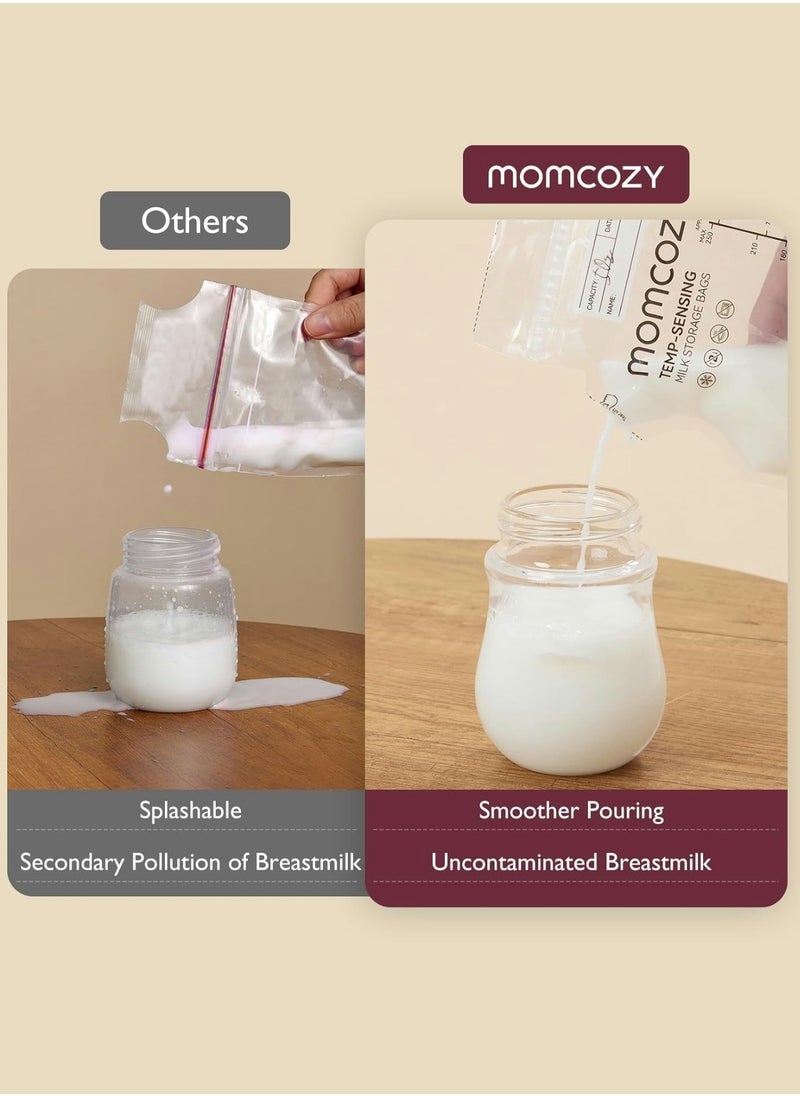 Momcozy 120-Pieces Breastmilk Storage Bag, 8Oz, Temp-Sensing Color Change, Milk Storage Bags Breastmilk With Pour Spout  - Image 3