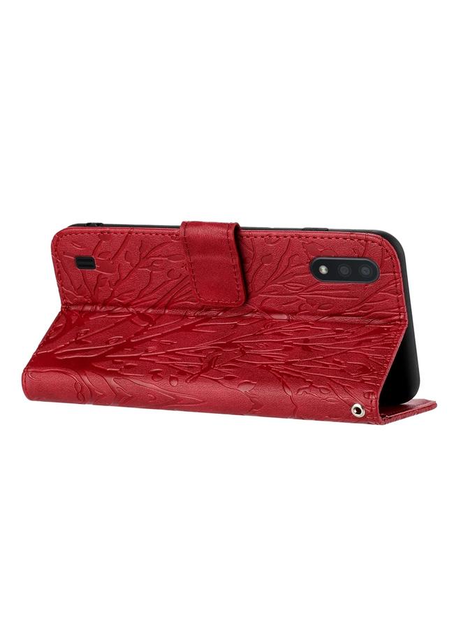 S-TOP Case For Samsung Galaxy A10 / M10 Tree Birds Embossed Pattern Leather Phone Case - Image 4