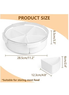 XiuWoo Divided Serving Tray, Plastic Food Storage Containers with Lids, 5 Compartments Snack Tray Serving Platter for Biscuits, Fruit, Veggie  - Image 4