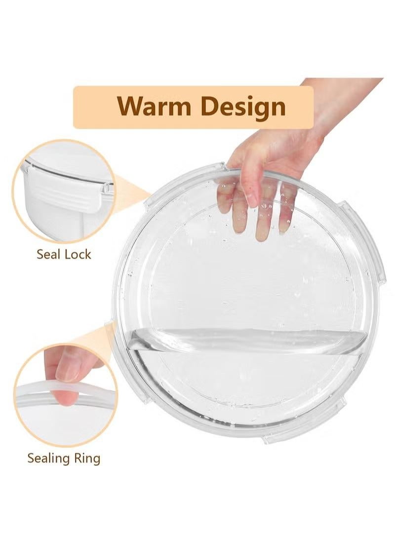 XiuWoo Divided Serving Tray, Plastic Food Storage Containers with Lids, 5 Compartments Snack Tray Serving Platter for Biscuits, Fruit, Veggie  - Image 5